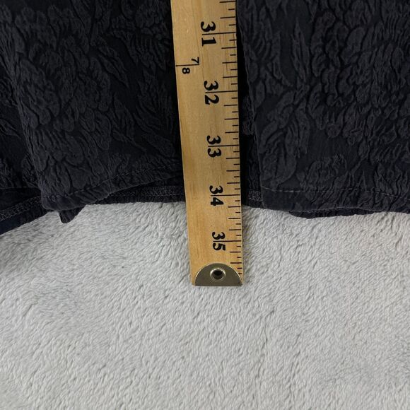 URU Cardigan Jacket Womens 3 Black Jacquard Crinkled Floral Artsy Boho Oversize - Picture 12 of 14